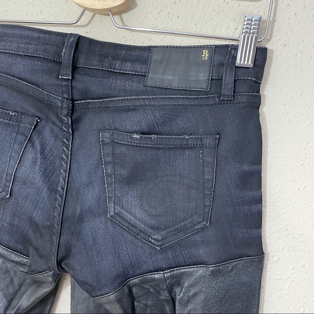 R13 Leather Chaps Jeans Size 26 Black - Picture 9 of 10